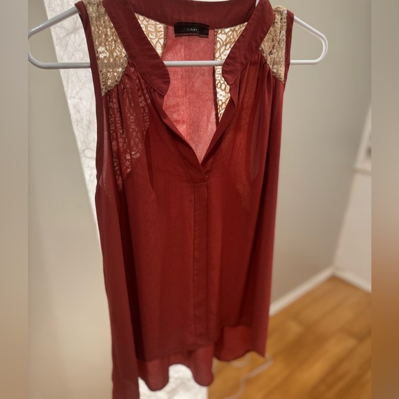 I.Ner Tops - Elegant Burgundy Lace Blouse